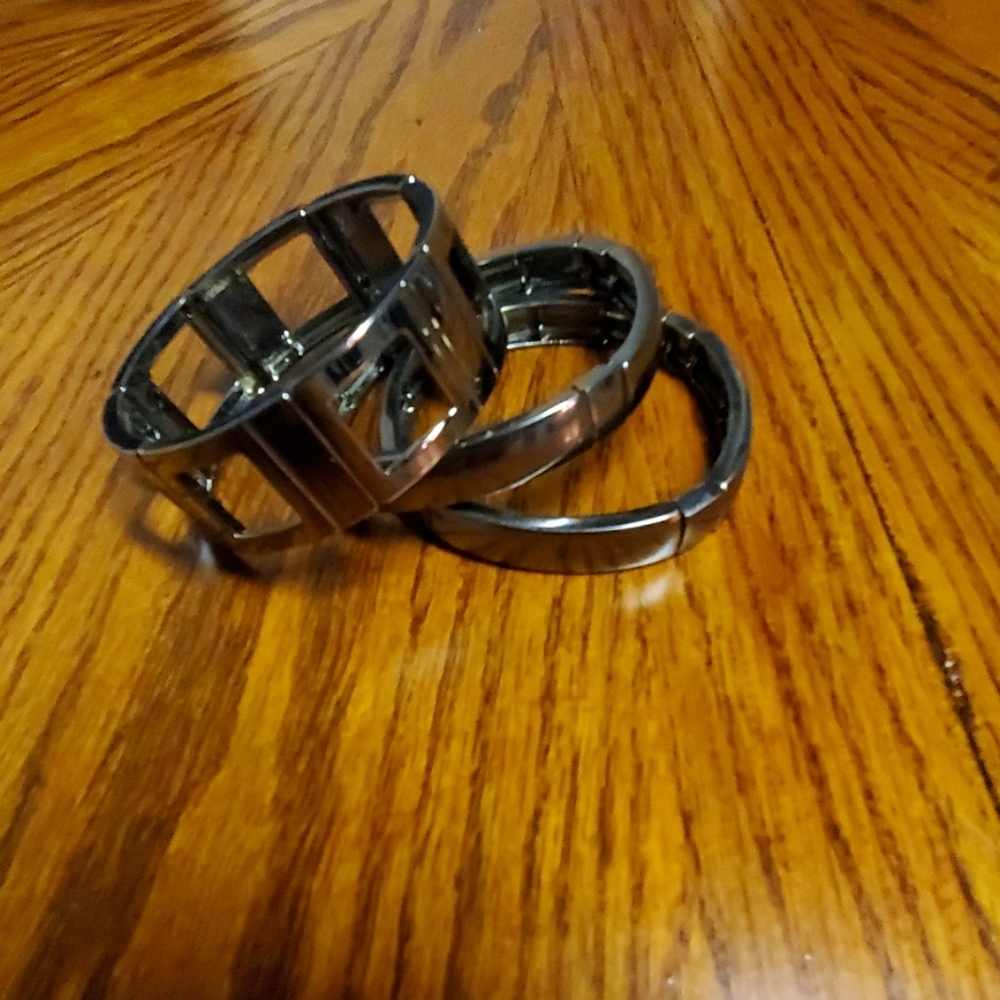 Grey metal bangles